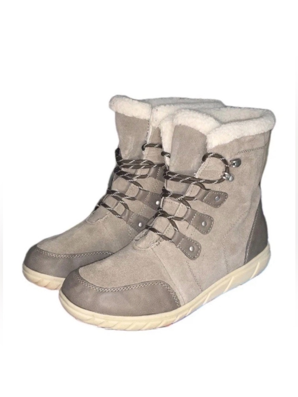 Magellan Hybrid Bootie Snow Boot gray suede wool blend lining 8 Hiking Gorpcore